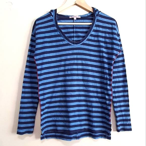 GAP Stripes Indigo-Blue Hoodie-Sweat Shirt. 100% Cotton. - Picture 2 of 8